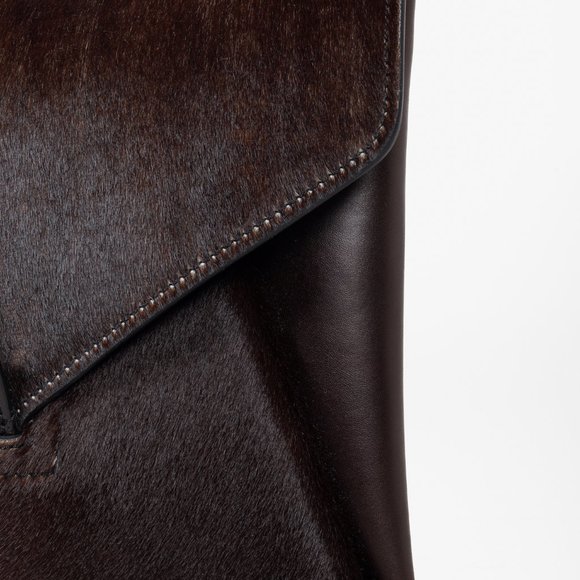 Givenchy Brown Cow Print Calf Hair/ Leather Antigona Clutch - Picture 4 of 10